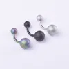 Punção Puncture Ball Polish Ball Ring Ring Stainless Alergy Free Free Bell Button Rings for Women Fashion Jewelry