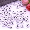 100pcs/lot 7x4mm 0-9 White Round Numbers Acrylic Loose Spacer Beads For Jewelry Making Diy Bracelet Acc jllxAs