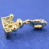 Shine Gold Metal Plated Closed Clanbah Castle Clock Bear Charm для европейских ювелирных украшений браслетов