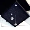 Dangling diamante zircônia borboleta designer de moda assimétrico pingente brincos para mulher meninas presentes s sier post