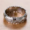 Wedding Rings Fashion Rose Gold Silver Color Ring Female Vintage Carving Flower For Women Jewelry Luxury Bridal Engagement