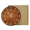 Wall Clock Wood 10 Inch Silent Large Decorative Battery Operated Non Ticking Analog Retro for Living Room 220115
