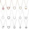 100% 925 Sterling Silver Pendants Necklace For Women Heart Valentine Day Heart-Shaped Necklaces Fashion Luxury Jewelry Gift