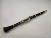 Clarinetto di alta qualità Tono C 17 tasti Strumento musicale professionale in legno di ebano placcato oro con custodia Spedizione gratuita