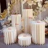 Party Decoration Wedding DIY 3 / 5PCS Round Cylinder Pedestal Display Art Decor Cake Rack Plinths Pillars for Dekorations Holiday