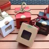 Kuchen-Boxen, transparentes Fenster, Kraftpapier-Box, faltbar, Cupcake-Verpackung, Valentinstag, Weihnachten, Geschenkverpackung, Boxen ZYY124