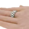 Rostfritt stål CZ Watch Band Chain Cluster Ring for Men New Fashion Charm Justerbar storlek 18K Guldfärg Hip Hop Punk Rock Grunge Jewelry Bijoux