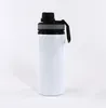 DIY Sublimation Blanks White Water Bottle Mug Cups Singer Layer Aluminium Tumblers Drinking Cup With Lids 5 Colors 600 Ml 20oz B0722