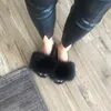 High Quality Real Hair Slippers Plush Furry Real Fur Slippers Summer Flat Slide Flip Flops Ladies Sandals Shoes Y200628