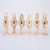 6pcs Schiaccianoci di legno Bambola Decorazione Fai da te Vernice vuota Giocattolo Bambola di legno non verniciata per bambini Figurine soldato fai da te Ornamenti da tavola C0125