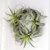 4Pack kunstmatige ananas gras luchtplanten nepbloemen faux flocking tillandsia bromelia's home tuin decor9135358