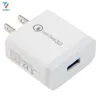 Single Ports Quick Charger QC 3.0 USB Laddare för iPhone 7 8 iPad Samsung S8 Huawei Xiaomi Snabb laddare QC3.0 US Plug 100PCS / Lot