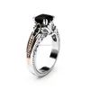 Svart kubik zirkonia fyrkantiga diamantringar br￶llop f￶rlovningsringar kvinnor ring mode smycken vilja och sandig g￥va