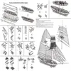 1130 Scale Sailboat Model DIY Ship Assembly Model Kits Figurines Miniature Handmade Wooden Sailing Boats Wood Crafts Home Decor T3884849