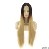 26 polegadas Sintético Lacefront Wig Simulação de Cabelo Humano Perucas Frontais Mix 3 Cor Longa Peluca 2029-5