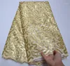Прибытие ленты Африканский органза кружевные ткани с блестками мода французский тюль сетка для свадебного платья ткань TF5-61