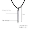 Men Tungsten Carbide Bar Beilar Подвеска с черным веревочным цепным ожерельями Генты Мужские ювелирные изделия идеально подходят как модные ношения аксессуары B1204