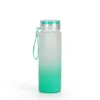 Sublimation Water Bottle 500ml Frosted Glass Water Bottles gradient Blank Tumbler Drinkware Cup FY5084