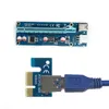 Livraison gratuite 10Pcs / Lot PCIe 1x à 16x PCI Express Extender Riser Card Adaptateur d'extension USB 3.0 PCI-e avec câble d'alimentation SATA 15pin à 6pin