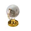 50 pièces thème de voyage faveurs de mariage globe de cristal avec base en or dans une boîte-cadeau presse-papier en cristal souvenir d'anniversaire cadeaux de fête de bébé