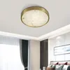 Światła sufitowe Chińskie styl Czysta miedziana lampa sypialnia okrągły projektant studiów