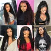 Jerry Curl 13x4 Lace Front Wig Kinky Curly Deep Human Hair Wigs Brazilian Virgin Pre Plucked Water Wave For Black Women9201934