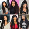 Jerry Curl 13x4 Lace Front Wig Kinky Curly Deep Human Hair Pruiken Braziliaanse maagdelijke voorgeplukte watergolf voor zwarte vrouwen9201934