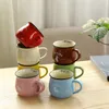 Zakka retro keramisk kopp kreativ europeisk stil frukost mugg emalj mjölk koppar gulliga muggar djur bild kaffe kopp underbara gåvor t200216