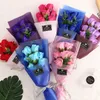 7 small bouquets of rose flower simulation soap flower For Wedding Valentines Day Mothers Day Teachers Day Gift Decorative Flowers EED4215