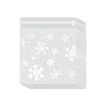 Gift Wrap 200 Pieces Christmas Cookie Bags Cellophane Treat Snowflake Clear Candy Bag1