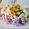 Konstgjorda Lilac Blommor Bundle Bröllop Holding Flores Bouquet Hem Party Garden Decoration 5 Grenar 20 huvuden JK2102XB