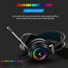 Cuffie da gioco professionali con luce colorata Cuffie cablate USB Cuffie da gioco stereo per PC con microfono per auricolari da gioco PUBG XBOX PS4