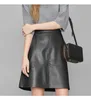 Skirts Woman Elegant Plus Size 2022 Fashion Korean Style Genuine Real Leather High Waist Mini Skirt Womens