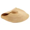 Femme Pliable Voyage En Plein Air Plage Surdimensionné Protection Soleil Chapeau De Paille Chapeau Y200714