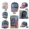 Cappello da baseball Biden con strass di cristallo Cappellino regolabile con visiera in denim Snapbacks Shine Diamond Biden Harris Bandiera USA Copricapo da cowboy E111802