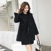 Abrigo de tela negro Invierno Nueva edición Han Vestido en abrigo de lana largo y suelto Tipo Abrigo de capullo 201218