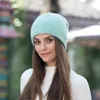 Beanie/Skull Caps Hat Female Women Wool Fur Pom Poms Warm Sticked Casual High Quality Winter Hats Skallies Beanies Year Gift1