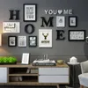 Nordic Photo Frame Simple Black White Picture Wall Muurmontage Opknoping Multi-Element Mix Letters Home Decor Classic Wall Sticke 201211