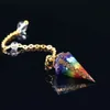 Orgonite Reiki Pendulum Natural Stone Amulet Healing 7 Chakra Crystal Energy Meditation Hexagonal Pendanr For Women Jewelry6210521