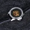 Wristwatches JARAGAR Luxury Watch Men Silver Leather Mechanical Wristwatch Automatic Skeleton Dress Casual Business1