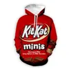 Nouveaux hommes/femmes Kitkat drôle impression 3D mode survêtements pantalons Hip Hop + sweats à capuche MH05