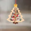 Decorazioni natalizie Natale ornamento in legno albero di Natale piccolo pendente in legno a cinque punte stella campanello campanello regalo per il bambino