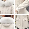 Doublure de laine hiver longue doudoune femme solide avec col de fourrure à capuche manteau épais pour femme, plus la taille mince décontracté femme Parkas 201019