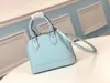 Nuovo stile qualità originale Donna Moda cielo blu vera pelle Borsa Borse Borsa a tracolla Tote Bag chic borsa in vera pelle di mucca shou240L