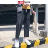 Lappster Men Korean Style Spodnie Harem Sumne Solid Solid Joggers Spodnie Czarne spodnie dresowe mody kostki długości spodni 2xl 201128