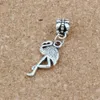 100pcs/lot Dangle Antique Silver Flamingo Charm Pendant For Jewelry Making Bracelet Necklace DIY Accessories 12x35mm A-272a