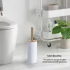 Bambu Kat-Ayakta Tuvalet Fırçası Taban Banyo Tuvalet Temizleme Fırçası Tutucu WC Aksesuarları Y200407