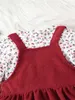 Baby Ditsy Floral Top Fake Button Overall Kleid SIE