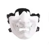 Scary Smiling Ghost Half Face Mask Shape Adjustable (Tactical) Headwear Protection Halloween Costumes Accessories GD1037