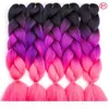 Ombre Três Duas Cores Misturadas Kanekalon Trança de Cabelo Sintético Jumbo Tranças Extensões de Cabelo 24 polegadas Crochet Tranças de Cabelo Em Massa Atacado2572807